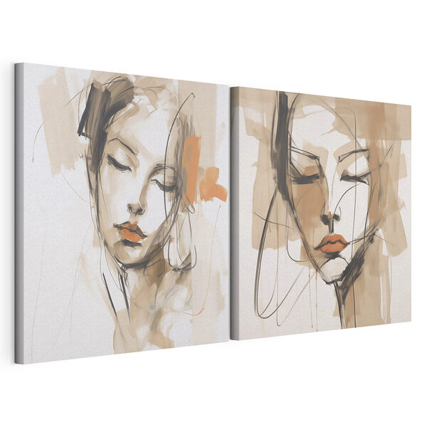 Impression sur toile modulaire Impression sur toile modulaire Peinture représentant le visage d'une femme (UGS : m30819)