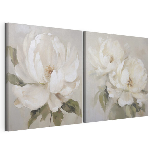 Peinture représentant une fleur blanche Impression sur toile modulaire Peinture représentant une fleur blanche