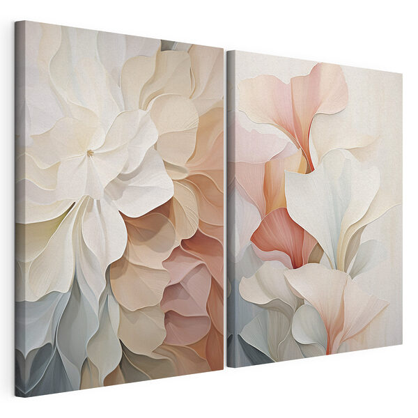 Impression sur toile modulaire Des pétales délicats aux couleurs apaisantes