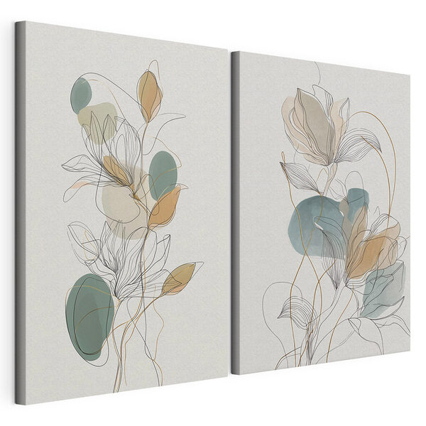 Impression sur toile modulaire Motif floral épuré et élégant