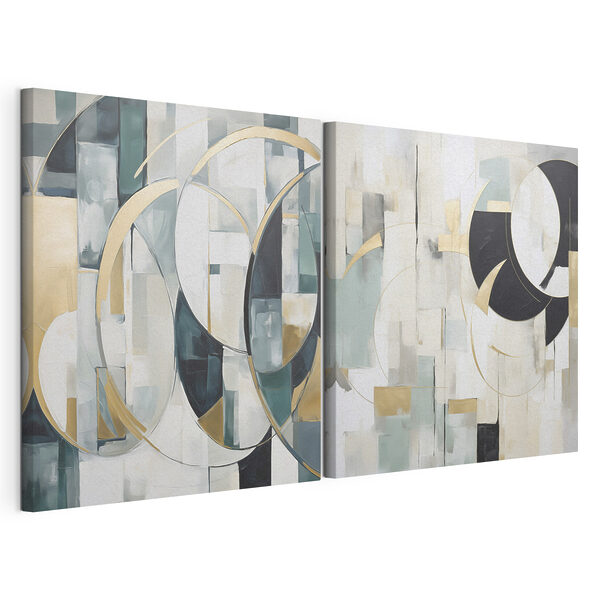 Deux tableaux de couleurs différentes Impression sur toile modulaire Deux tableaux de couleurs différentes