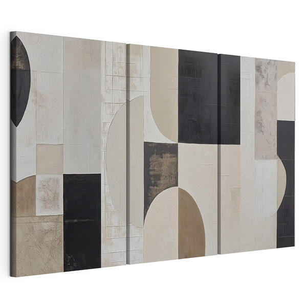 Motif géométrique en noir et blanc Impression sur toile modulaire Motif géométrique en noir et blanc