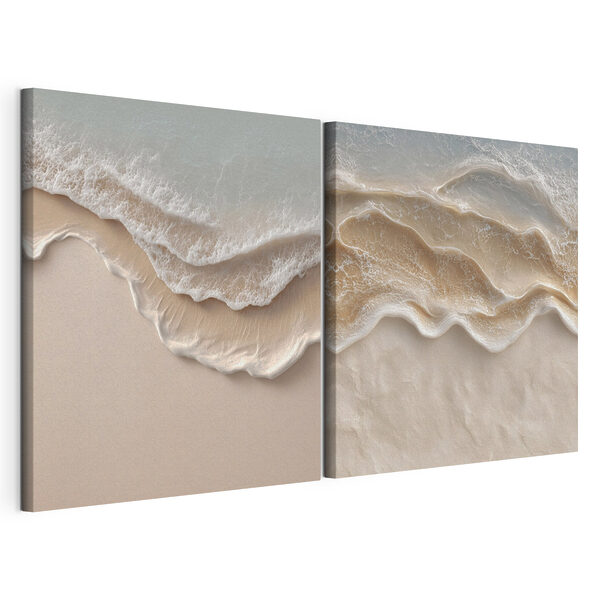 De douces vagues caressent le rivage Impression sur toile modulaire De douces vagues caressent le rivage