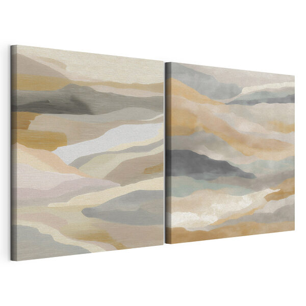 Impression sur toile modulaire Des teintes douces se fondent en vagues délicates