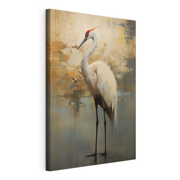 Tableaux Oiseau blanc aux longues pattes et au long bec