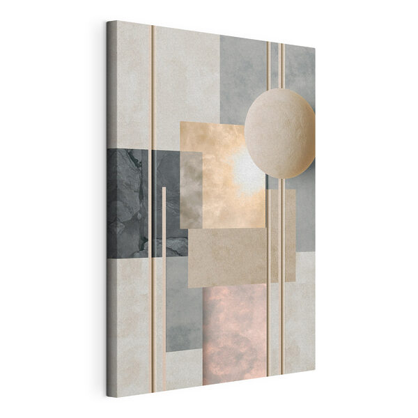 Tableaux Boule blanche au bout d'un bâton, avec des carrés et des lignes