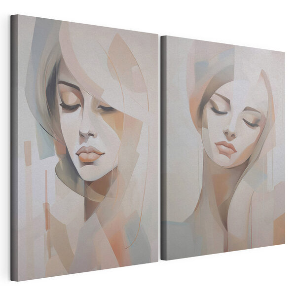 Peinture représentant le visage d'une femme Impression sur toile modulaire Peinture représentant le visage d'une femme