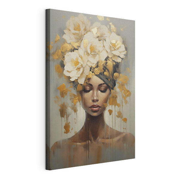 Tableaux Tableau représentant une femme avec des fleurs dans les cheveux