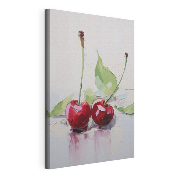 Tableau représentant des cerises avec des feuilles Tableaux Tableau représentant des cerises avec des feuilles