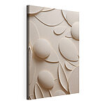 Tableaux Fond blanc et beige orné de cercles et de feuilles
