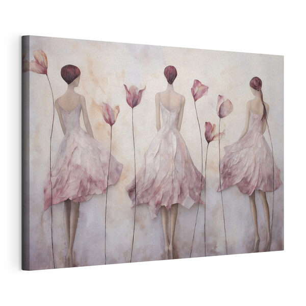 Tableau représentant une femme en robe à fleurs Tableaux Tableau représentant une femme en robe à fleurs