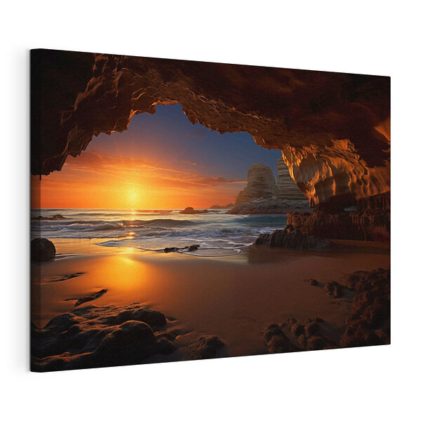 Coucher de soleil sur une plage Tableaux Coucher de soleil sur une plage