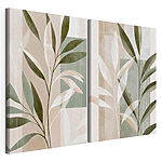 Impression sur toile modulaire - Des feuilles sereines aux teintes douces