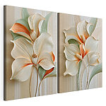 Impression sur toile modulaire Des fleurs délicates aux teintes douces