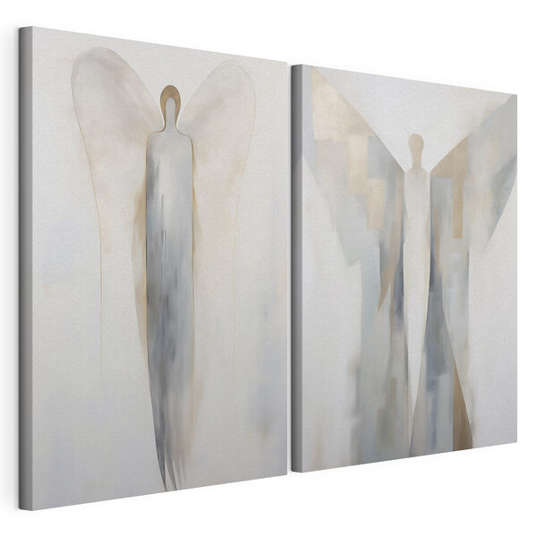 Impression sur toile modulaire Des silhouettes éthérées aux couleurs douces