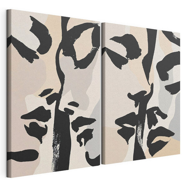 Collage représentant le visage d'une femme Impression sur toile modulaire Collage représentant le visage d'une femme