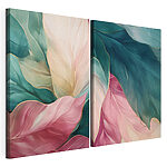 Impression sur toile modulaire Les teintes douces des feuilles de la nature