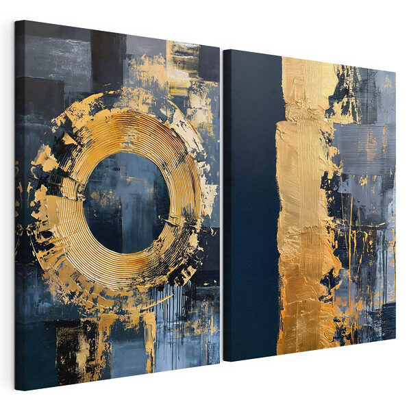 Impression sur toile modulaire Motif circulaire abstrait aux contrastes marqués
