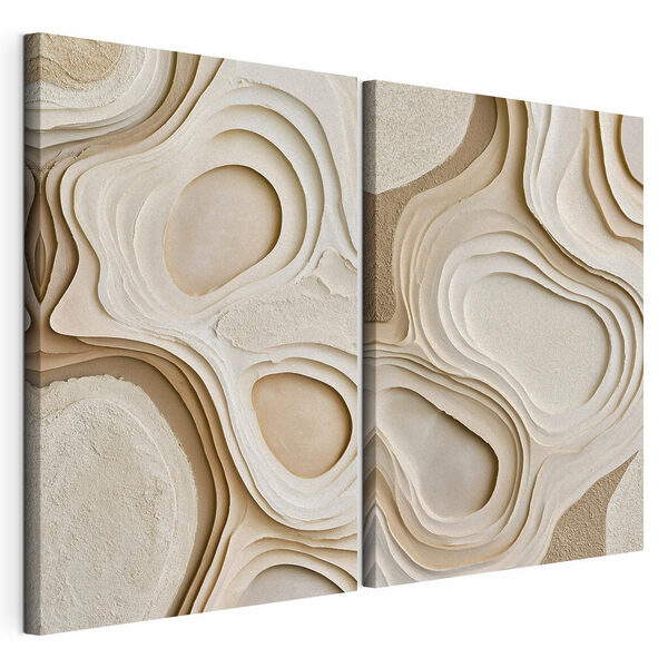 Impression sur toile modulaire Des formes organiques aux teintes douces