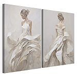 Impression sur toile modulaire Une femme en robe blanche