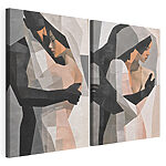 Impression sur toile modulaire Collage représentant deux personnes qui s'étreignent